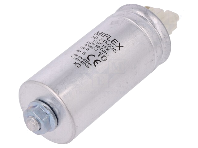 Condensator: voor ontladingslampen; 10uF; 450VAC; ±10%; -40÷85°C Condensator: voor ontladingslampen; 10uF; 450VAC; ±10%; -40÷85°C